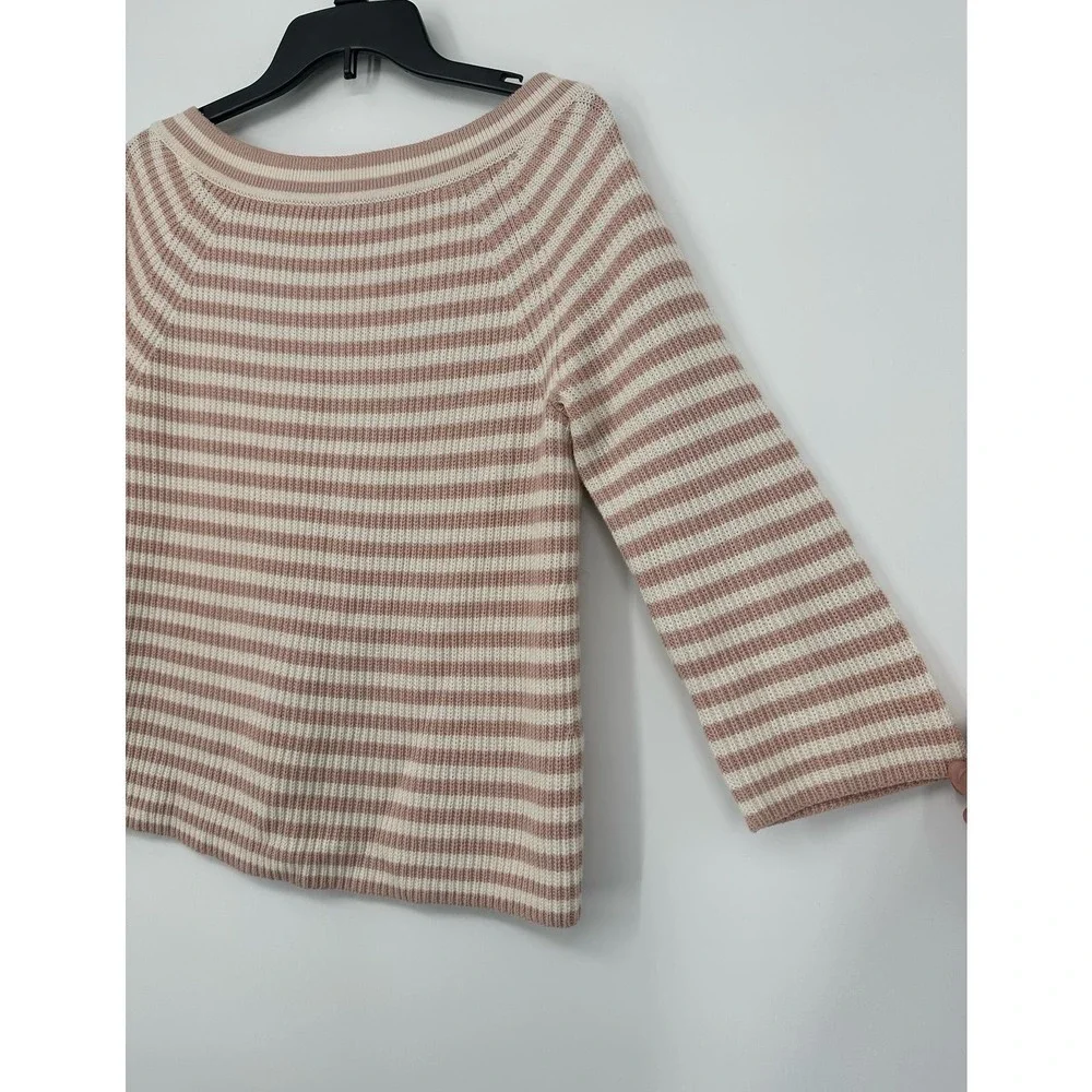 J. Crew Relaxed Boatneck Stripe Blush Sweater size S